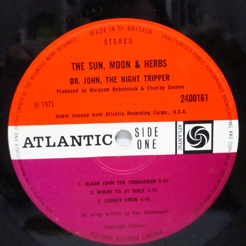 DR.JOHN (ドクター・ジョン) - The Sun Moon & Herbs (UK Orig.Stereo LP/Textured GS)
