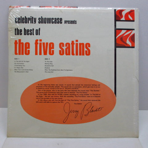 FIVE SATINS (ファイブ・サテンズ)  - Best Of The Five Satins (US '71 オリジナル・ステレオ LP)