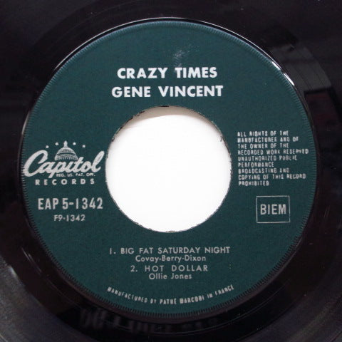 GENE VINCENT - Crazy Times! (France Orig.EP/CFS)