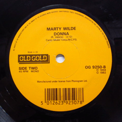 MARTY WILDE - Endless Sleep / Donna (UK 80's Re 7")