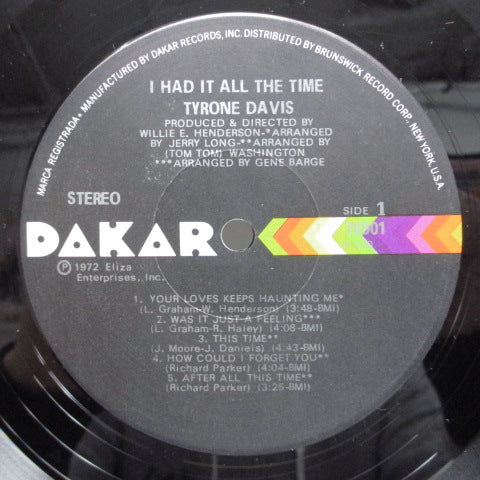 TYRONE DAVIS - I Had It All The Time (US:Orig.)