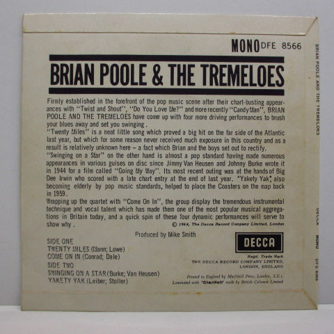 BRIAN POOLE & THE TREMELOES (ブライアンプール & ザ・トレメローズ )  - Brian Poole And The Tremeloes (UK:EP)