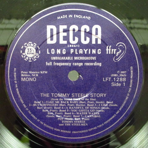 TOMMY STEELE & THE STEELMEN (トミー・スティール) - The Tommy Steele Story (UK 80's 正規再発10インチ・モノラルLP)