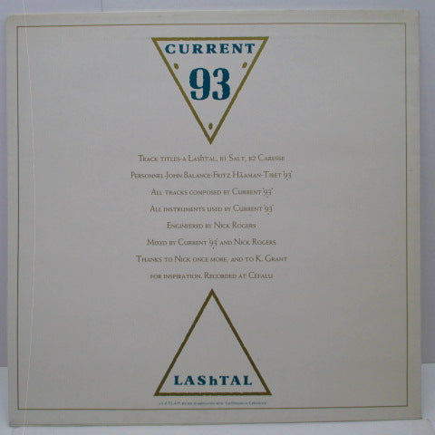 CURRENT 93 (カレント93) - LAShTAL +2 (Belgium オリジナル 12"+Insert)