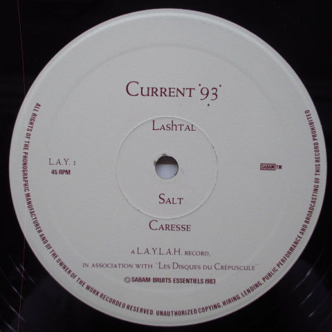 CURRENT 93 (カレント93) - LAShTAL +2 (Belgium オリジナル 12"+Insert)