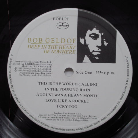 BOB GELDOF (ボブ・ゲルドフ)  - Deep In The Heart Of Nowhere (UK Orig.LP/Stickered CVR)