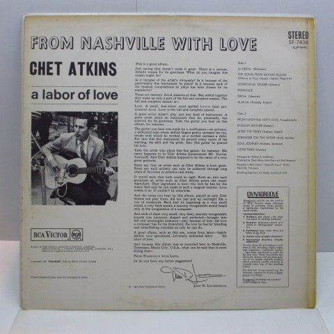 CHET ATKINS (チェット・アトキンス)  - From Nashville With Love (UK Orig.Stereo LP/CS)