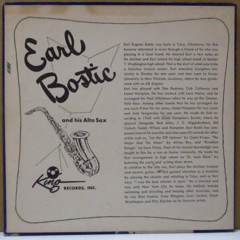 EARL BOSTIC (アール・ボスティック)  - The Artistry Of Earl Bostic Vol. 13 (US Orig.4-Track 7"EP+PS)