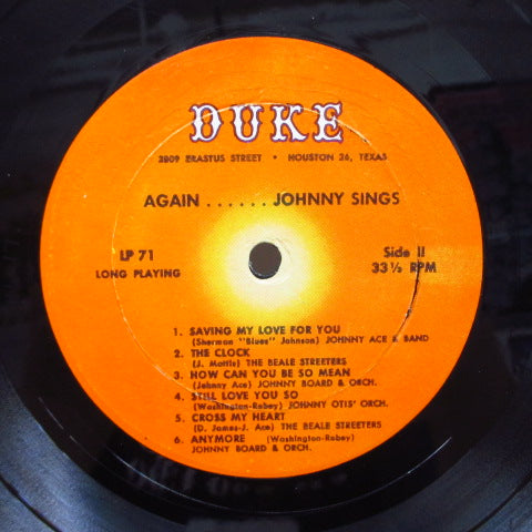JOHNNY ACE-Memorial Album For Johnny Ace (US '61 Re Mono LP / Matt CVR)