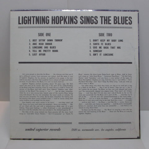 LIGHTNIN' HOPKINS - Sings The Blues (US 60's Re Stereo LP/Seald)