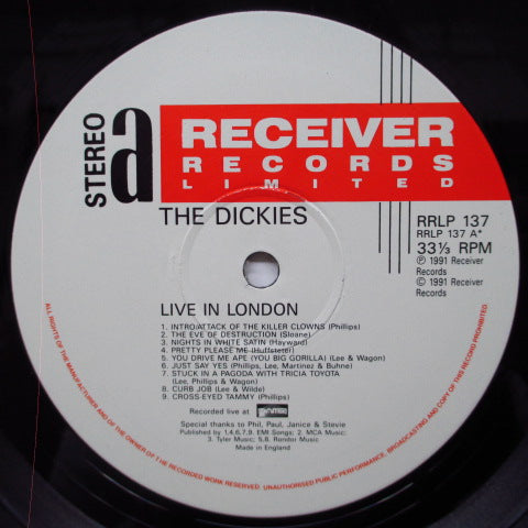 DICKIES, THE (ザ・ディッキーズ) - Live In London - Locked 'N' Loaded (UK Orig.LP/White CVR)