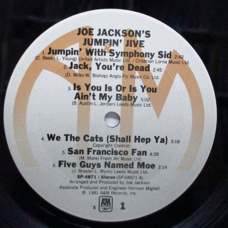 JOE JACKSON (ジョー・ジャクソン)  - Jumpin' Jive (US Orig.LP)