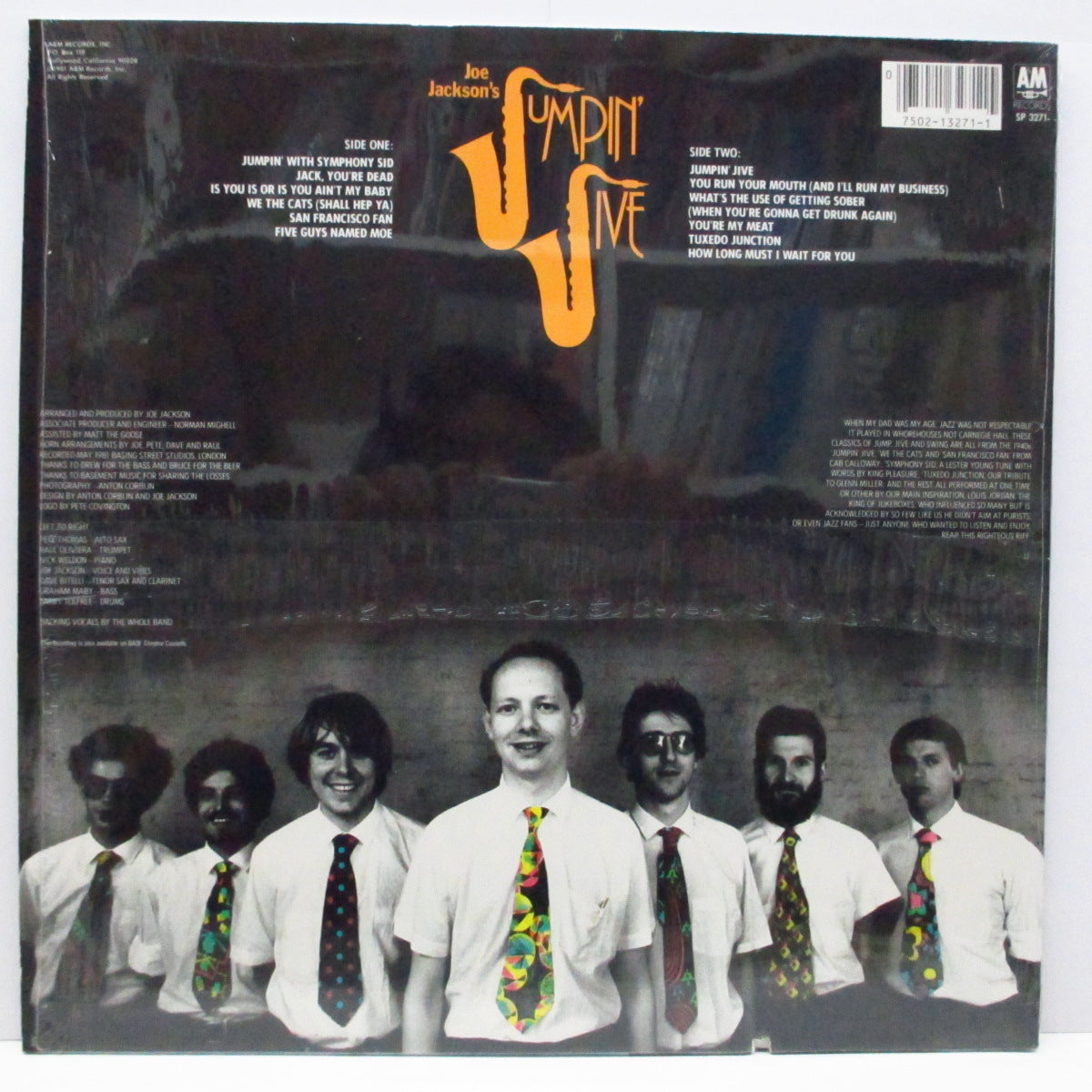 JOE JACKSON (ジョー・ジャクソン)  - Jumpin' Jive (US 80's Reissue Black Lbl.LP/SP-3271)