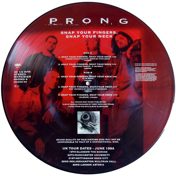 PRONG (プロング)  - Snap Your Fingers, Snap Your Neck (UK Ltd.Picture 12" 「廃盤 New」 )