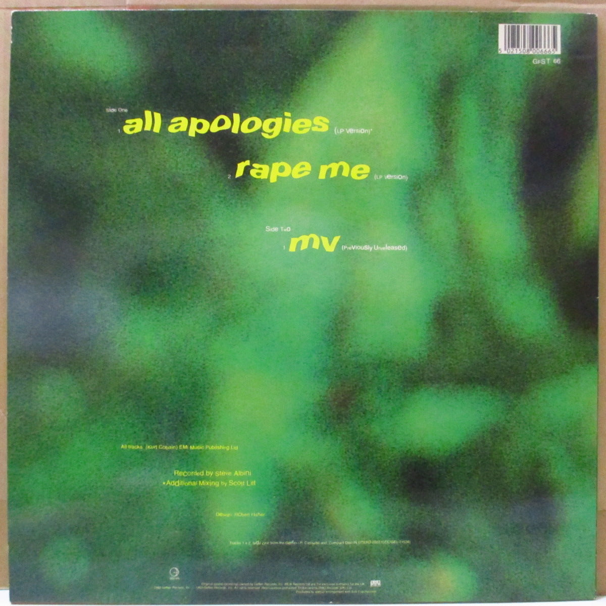 NIRVANA (ニルヴァーナ)  - All Apologies +2 (UK オリジナル 12"+2xフリー・アートプリント)