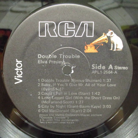 ELVIS PRESLEY (エルヴィス・プレスリー)  - Double Trouble (US '76年再発「黒ラベ」ステレオ LP) エルヴィス主演'67年同名映画サントラ