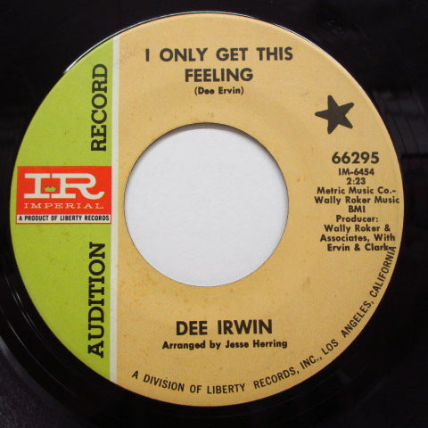 DEE IRWIN (BIG DEE IRWIN) - I Only Get This Feeling (Promo)