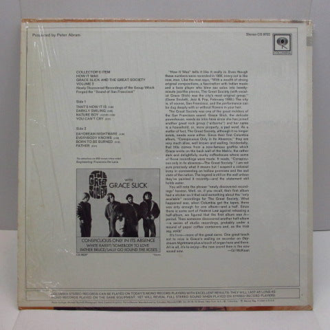 GREAT SOCIETY (GRACE SLICK) (グレート・ソサエティ : グレース・スリック) - How It Was / Collector's Item Vol.2 (US:Orig.)