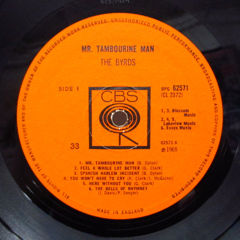 BYRDS (ザ・バーズ)  - Mr.Tambourine Man (UK Orig.Mono/CFS)