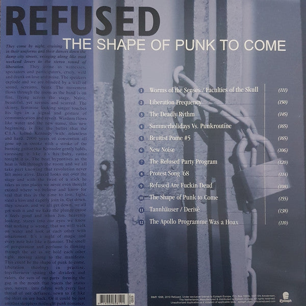 REFUSED (リフューズド)  - The Shape Of Punk To Come (EU 限定復刻再発180グラム重量 2xLP/NEW)