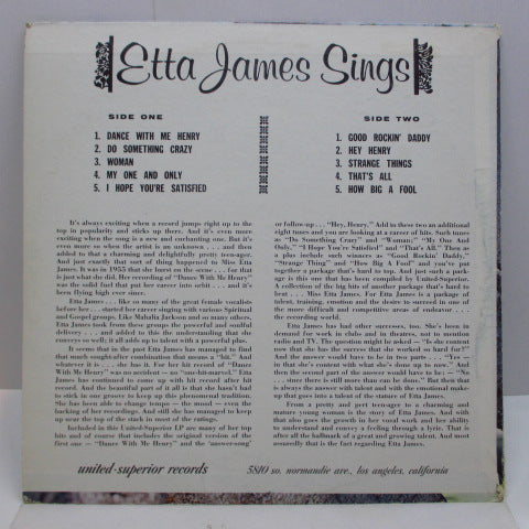 ETTA JAMES (エタ・ジェームス)  - Etta James Sings (US '70 Reissue STEREO)