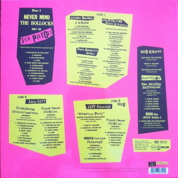 SEX PISTOLS (セックス・ピストルズ)  - Never Mind The Bollocks (EU 35th Anniversary Reissue 3xCD, DVD, 7", Book, Poster, Stickered Box Set/廃盤 New)