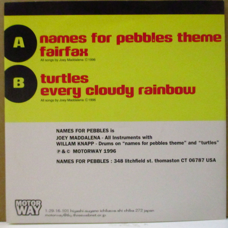 NAMES FOR PEBBLES - All Day Reverie (Japan Orig.Red Vinyl 7")