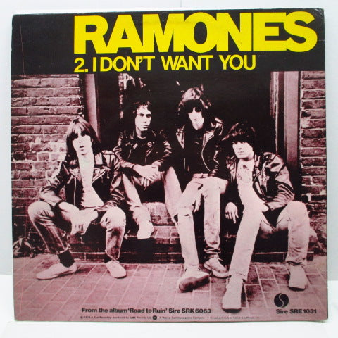 RAMONES (ラモーンズ) - Don't Come Close (UK Ltd.Yellow VInyl 12")