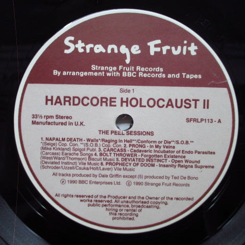 V.A. (80's UK/HC ピールセッション・コンピ) - Hardcore Holocaust II - The Peel Sessions (UK Orig.LP)