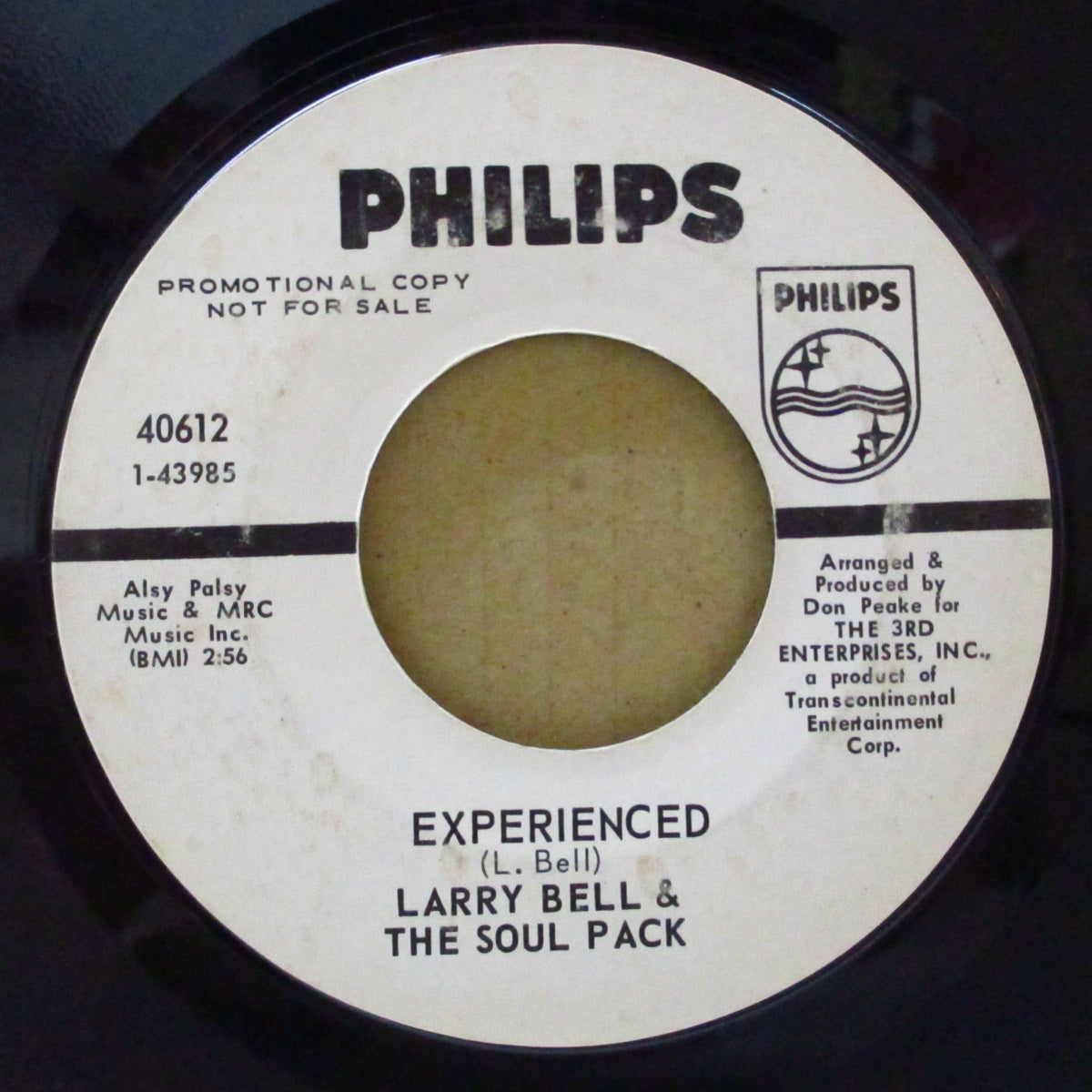 LARRY BELL & THE SOUL PACK (ラリー・ベル & ザ・ソウルパック)  - Mess Around / Experienced (US Promo 7")