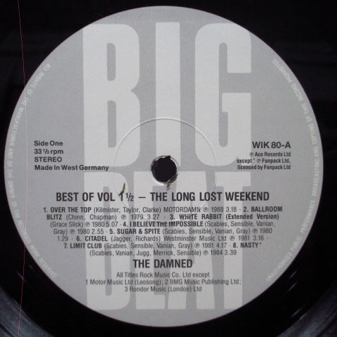 DAMNED, THE (ザ ・ダムド) - Best Of Vol.1 1/2 : The Long Lost Weekend (UK オリジナル LP)