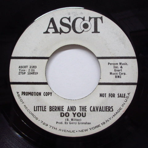 LITTLE BERNIE & THE CAVALIERS - Do You / Poor Town (Promo)