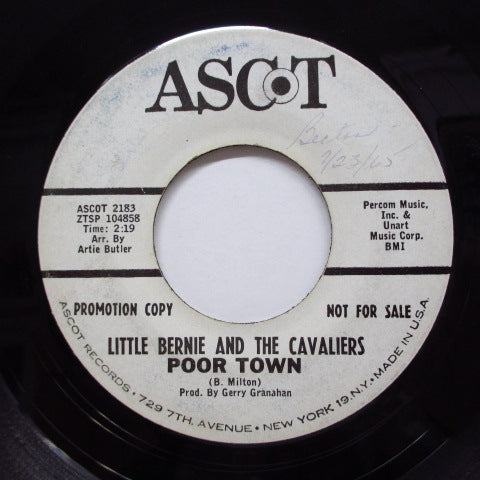 LITTLE BERNIE & THE CAVALIERS - Do You / Poor Town (Promo)