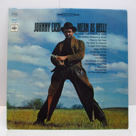 JOHNNY CASH - Mean As Hell / Sings The Ballads Of The True West (US 60's CBS Export Stereo LP)