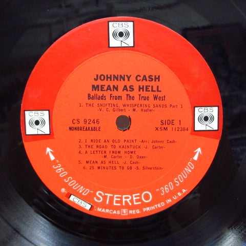 JOHNNY CASH - Mean As Hell / Sings The Ballads Of The True West (US 60's CBS Export Stereo LP)