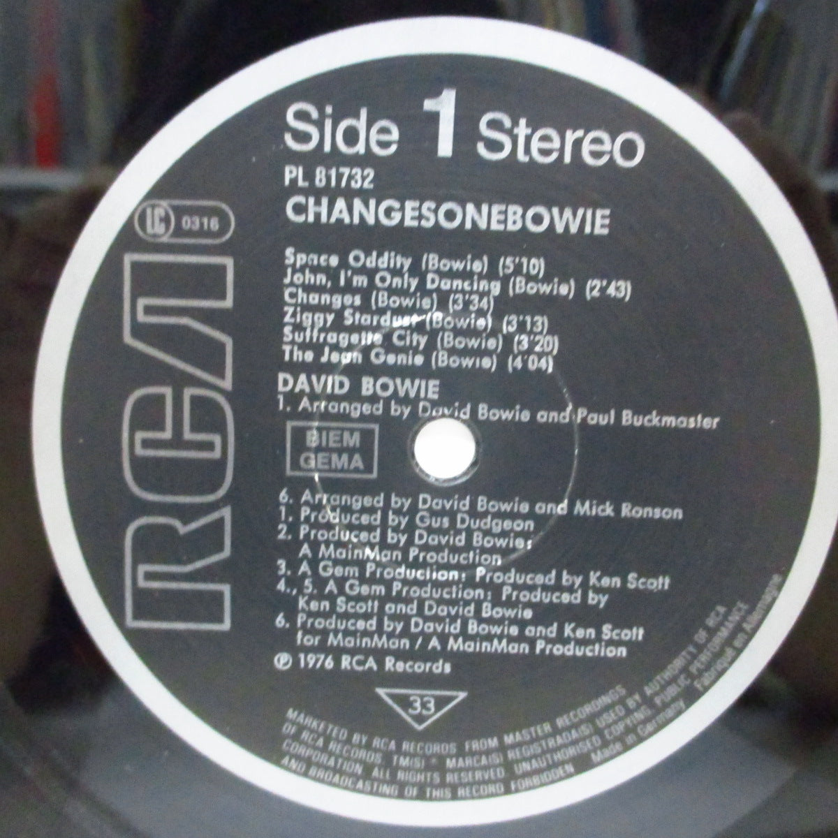 DAVID BOWIE (デヴィッド・ボウイ) - Changesonebowie (German '83