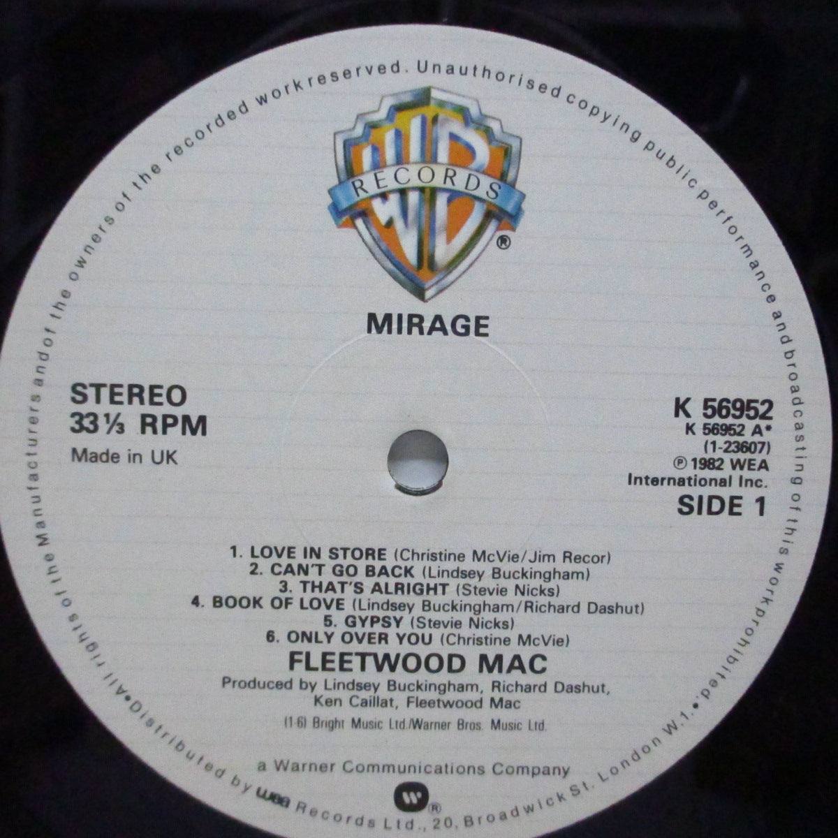 FLEETWOOD MAC (フリートウッド・マック)  - Mirage (UK オリジナル LP+インナー/W刻印 CVR)