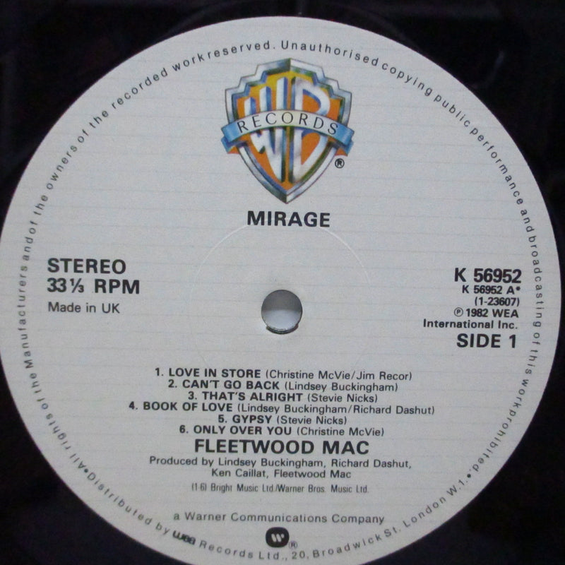 FLEETWOOD MAC (フリートウッド・マック)  - Mirage (UK オリジナル LP+インナー/W刻印 CVR)