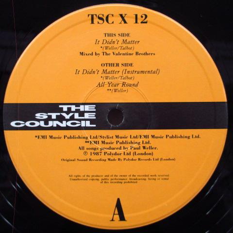 STYLE COUNCIL, THE (スタイル・カウンシル)  - It Didn't Matter +2 (UK Orig.12"/CS)