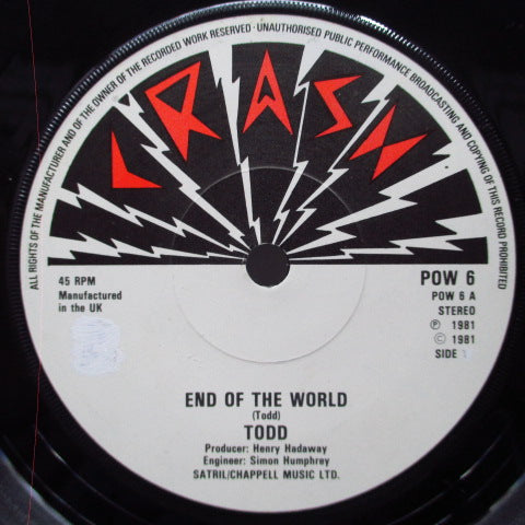 TODD - End Of The World (UK Orig.7")