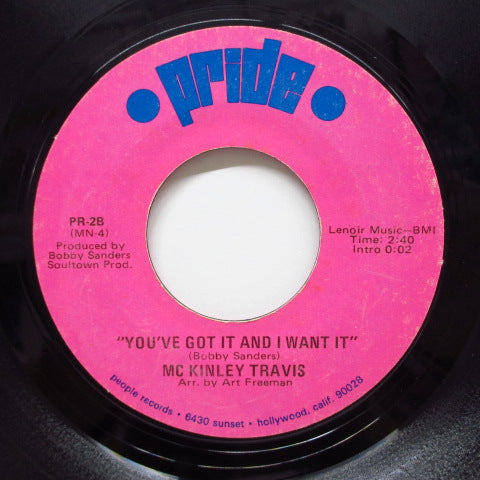 McKINLEY TRAVIS (マッキンレー・トラヴィス)  - You've Got It And I Want It (Pink Label) 