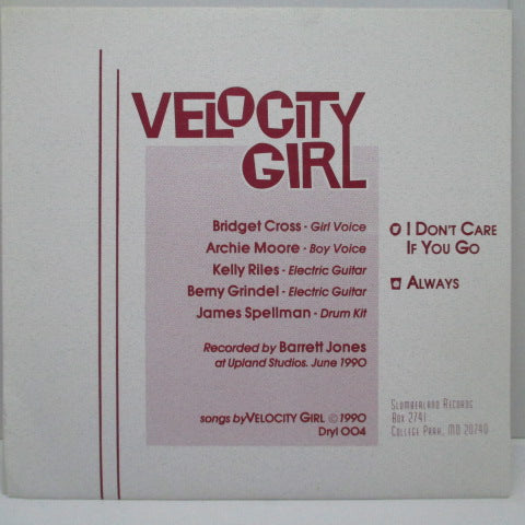 VELOCITY GIRL - I Don't Care If You Go (US Ltd.Yellow Vinyl 7")