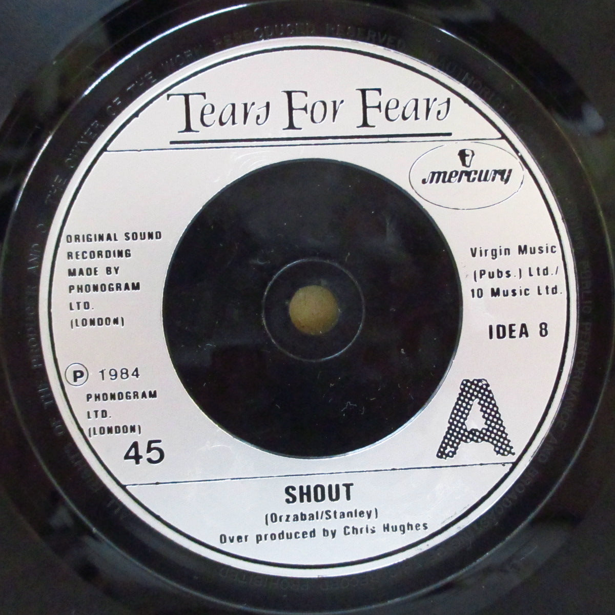 TEARS FOR FEARS (ティアーズ・フォー・フィアーズ)  - Shout (UK オリジナル「銀プラスチックラベ 」7インチ+光沢ソフト紙ジャケ)