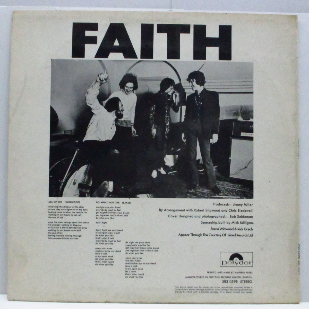 BLIND FAITH (ブラインドフェイス)  - Blind Faith (UK Orig.Stereo LP/Group Photo CS)