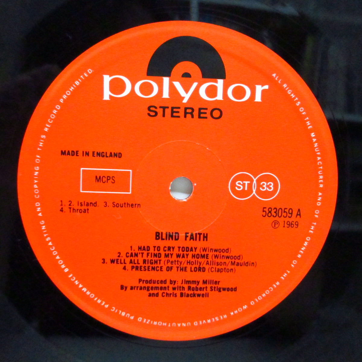 BLIND FAITH (ブラインドフェイス) - Blind Faith (UK Orig.Stereo LP
