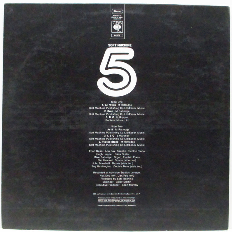 SOFT MACHINE (ソフト・マシーン)  - Fifth (UK '72 セカンドプレス「ステレオ」LP/光沢エンボスCVR)