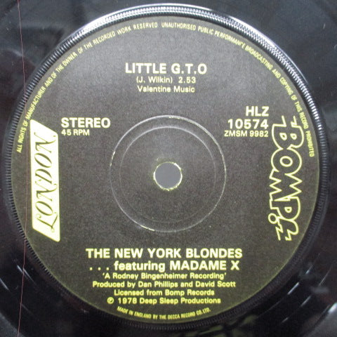 NEW YORK BLONDES Feat. Madame X - Little G.T.O. (UK Orig.7")