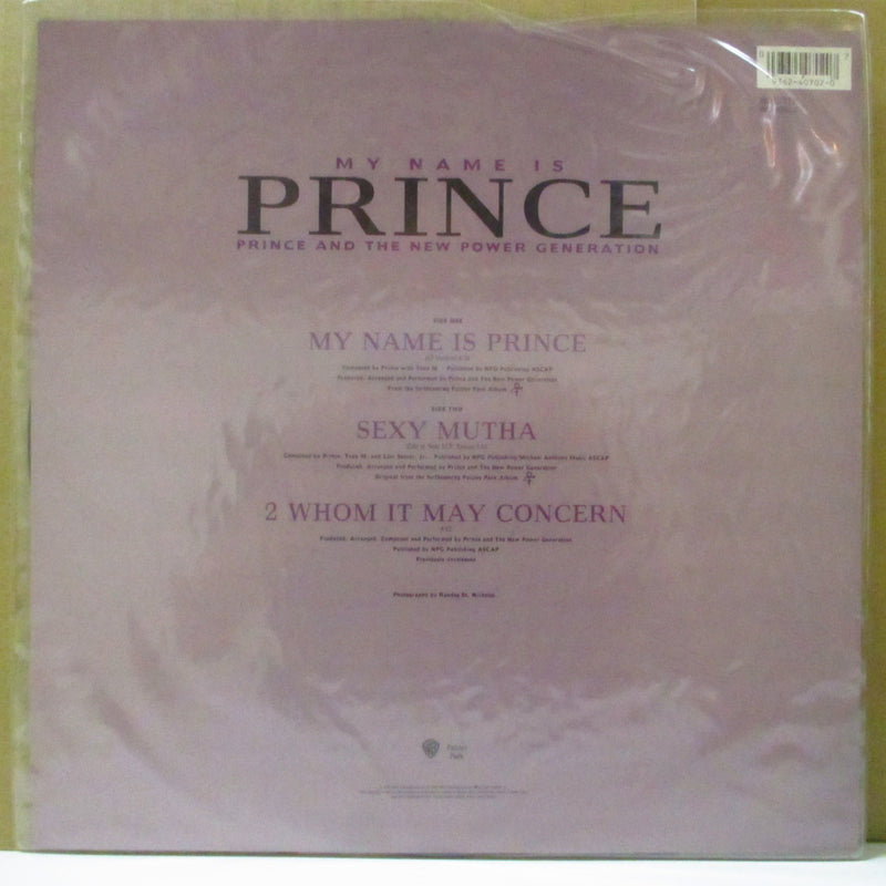 PRINCE & The New Power Generation (プリンス)  - My Name Is Prince +2 (UK Limited Picture 12"+Insert/Stickered PVC/廃盤 New)