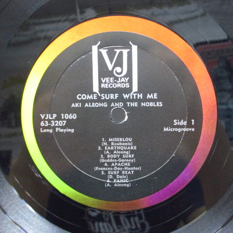 AKI ALEONG AND THE NOBLES - Come Surf With Me (US Orig.Mono-Stereo LP/Bracket Logo)