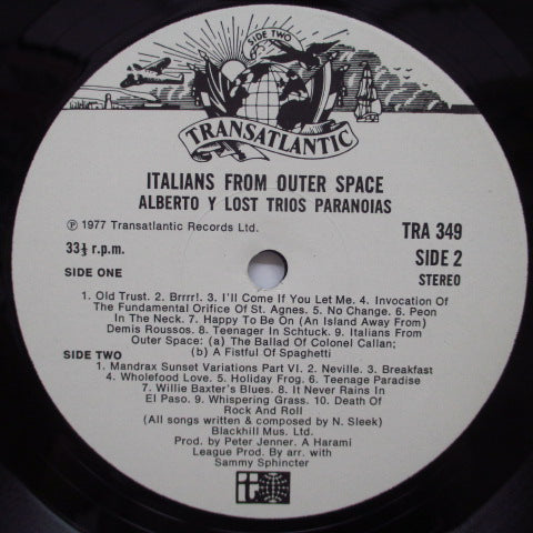 ALBERTO Y LOST TRIOS PARANOIAS - Italians From Outer Space (UK Orig.LP)